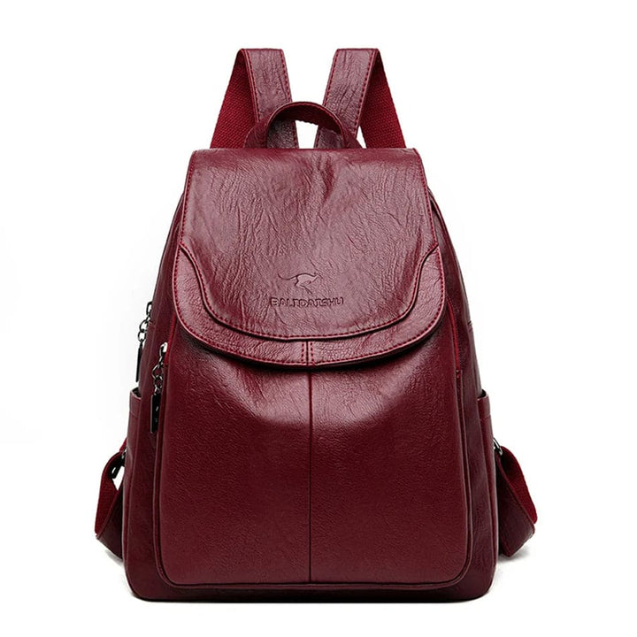 Leder Rucksack | Anti-Diebstahl mit versteckten Reißverschlüssen und 15-Zoll-Laptopfach