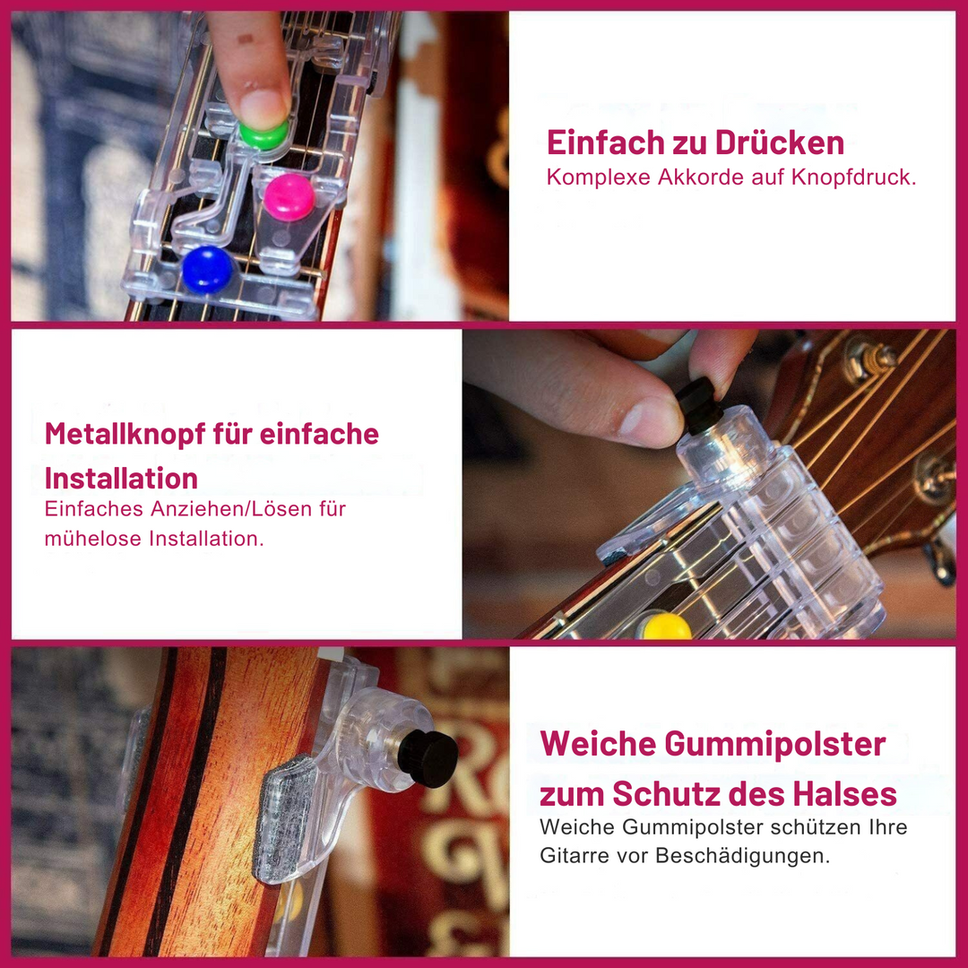 Aiuto per imparare la chitarra StringLeitfaden™ | Portatile e compatto | Impara gli accordi più velocemente, ideale per principianti e in viaggio