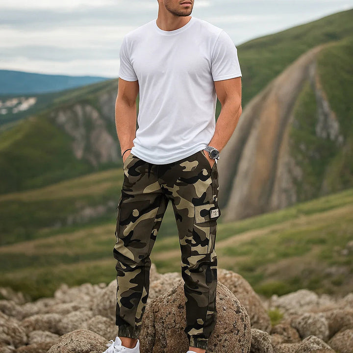 Herren Cargohose mit flexiblem Bund | Robuster Nylon-Baumwoll-Mix | Viele Taschen für Alltag &amp; Outdoor | Gerade Passform S–3XL