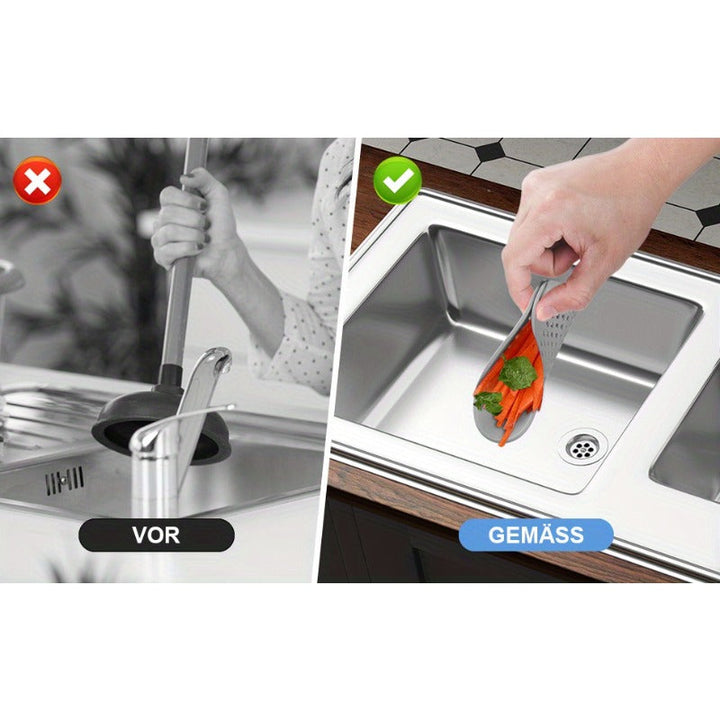 Abflusssieb | Silikon-Haarfänger mit Saugnäpfen für Dusche und Waschbecken im 4er-Set