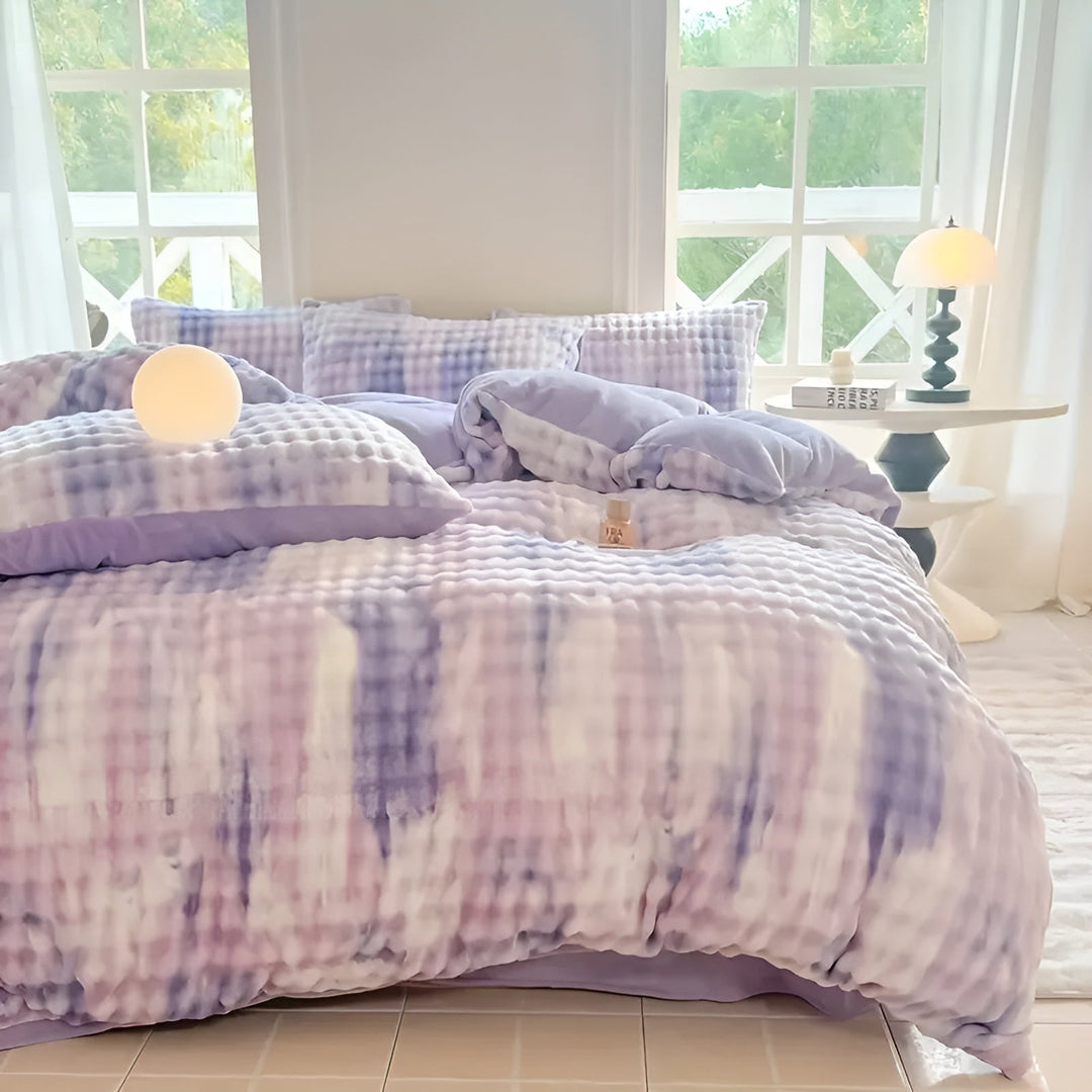 Plüsch Bettwäsche für Herbst &amp; Winter | Wendbarer Bettbezug mit Kaninchenfell-Optik und weicher Milchvelours-Seite | Waschbar
