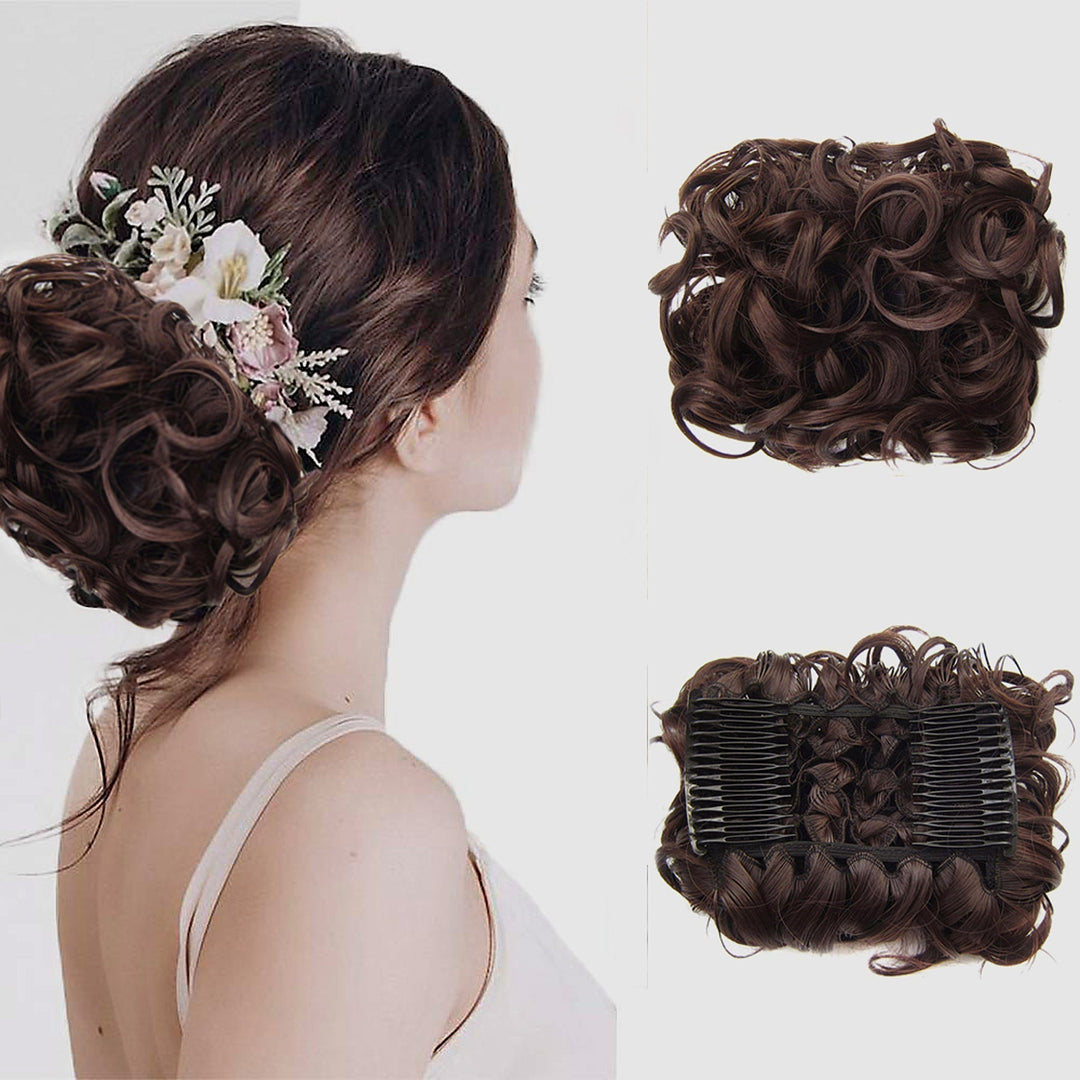 Göndör konty nagy hajrész | rendezetlen messy bun gumiszalaggal | azonnal több volumen másodpercek alatt | 2 darabos csomag