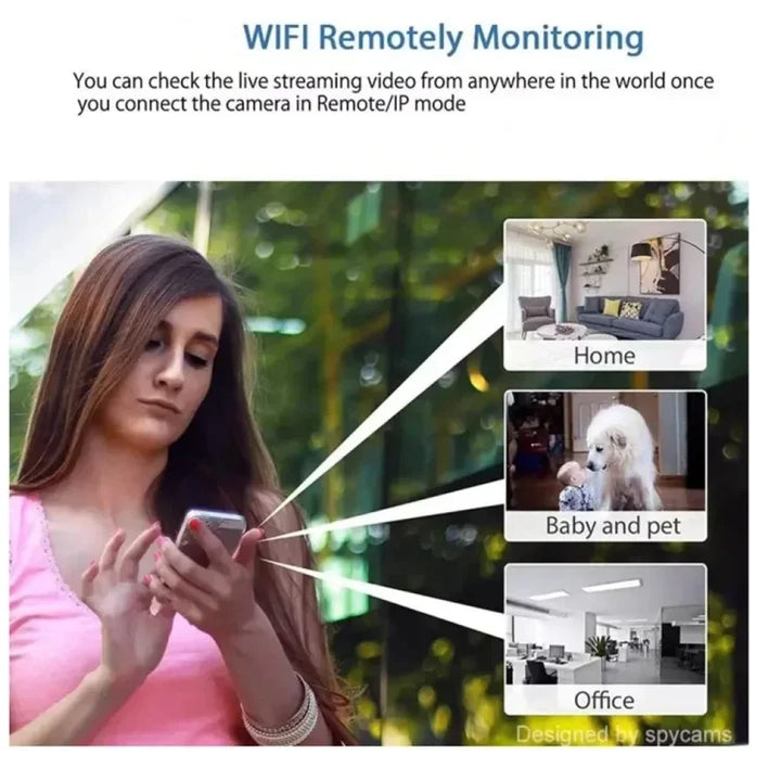 Mini caméra sans fil | 1080P HD &amp; détection de mouvement | Caméra de surveillance Wi-Fi avec audio &amp; vision nocturne