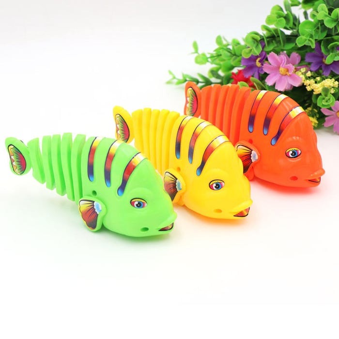 Giocattolo da pesca a molla per bambini | Rotazione a 360° e movimenti acrobatici | Plastica resistente | Carino come regalo