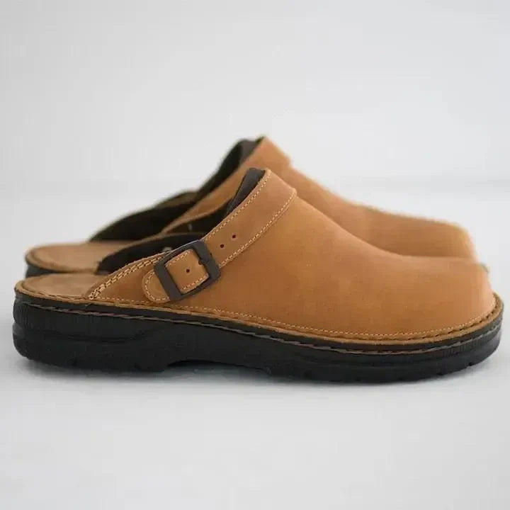 Herren Komfort-Slipper mit breiter Zehenbox | Herausnehmbare Einlegesohle &amp; Rocker-Sohle | Dämpfend, leicht &amp; atmungsaktiv