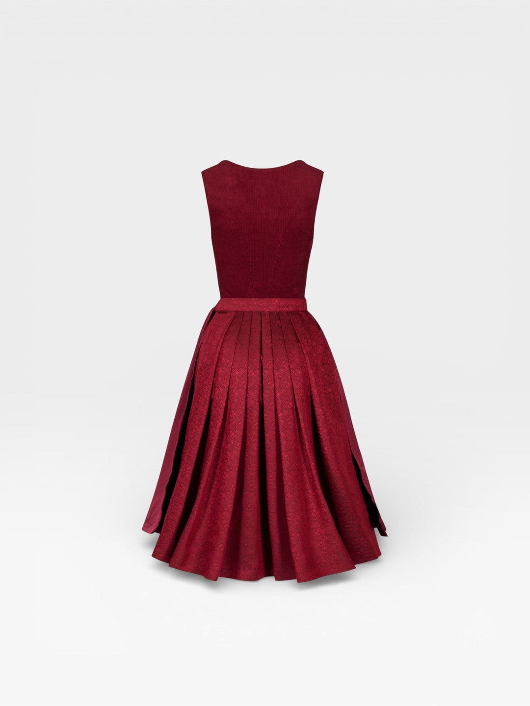 Dirndl Midi Damen | Cord-Dirndl mit 70 cm Rocklänge und figurbetontem Mieder für Oktoberfest und festliche Anlässe