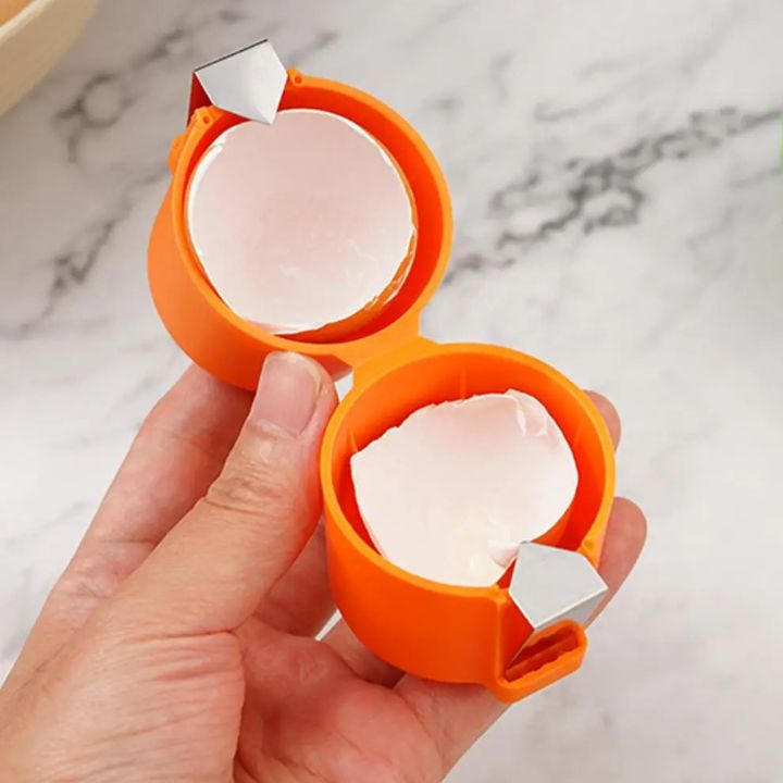 Apri uova set da cucina in silicone 2 pezzi | apre le uova pulitamente senza residui di guscio | lavabile in lavastoviglie, compatto 6,5×7 cm