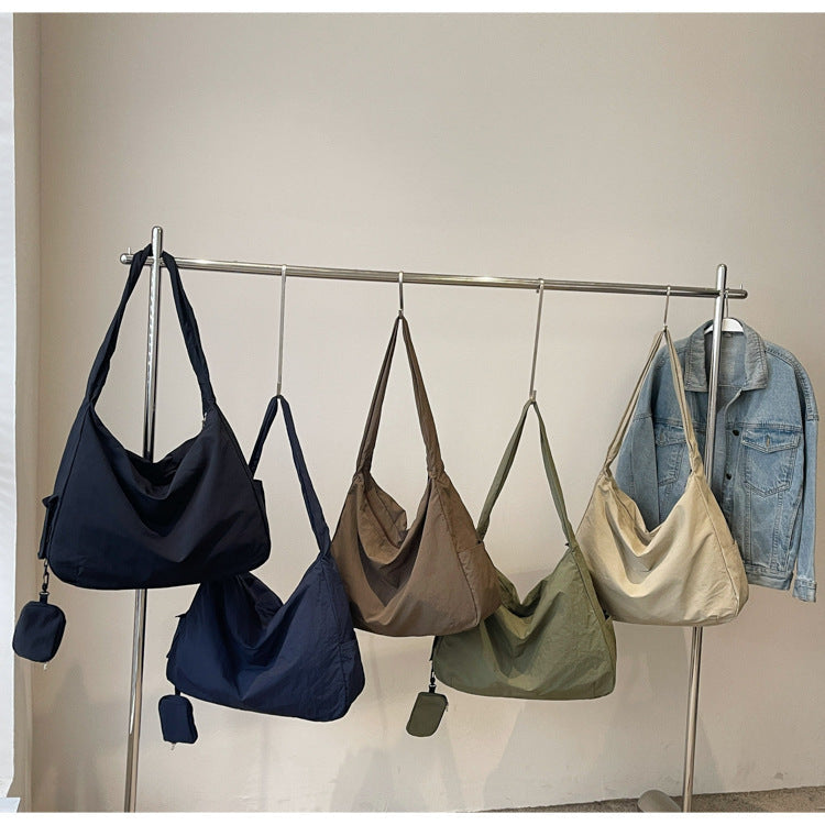 Damen Umhängetasche | Große Crossbody Tasche mit Reißverschluss und Außentasche