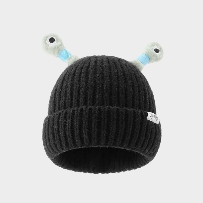 Beanie with glowing eyes &amp; flexible tentacles | Warm &amp; soft, elastic fit | Festival, party &amp; winter look