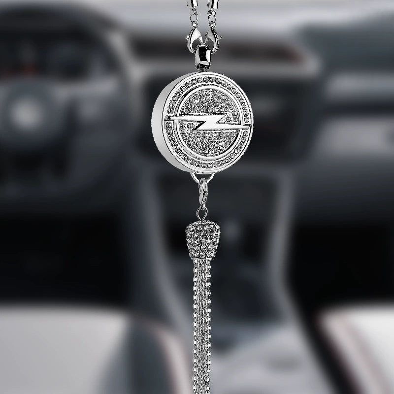 Ciondolo per specchietto retrovisore auto con cristallo | Lega di zinco e strass | Decorazione scintillante con ciondolo profumato, idea regalo