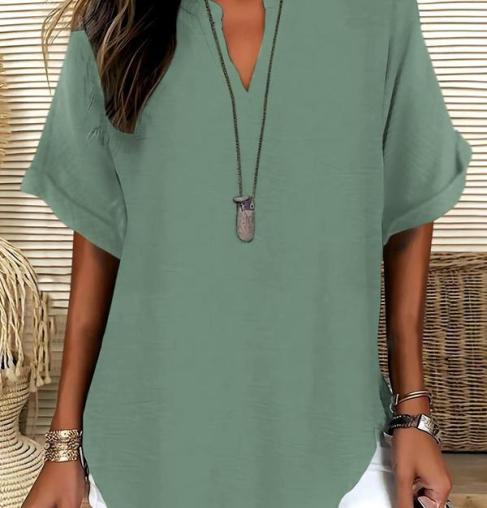 Damenbluse | Leichte atmungsaktive Bluse mit lockerem Schnitt
