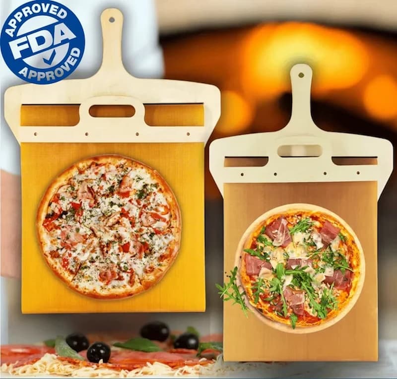 Pizzaschieber mit Belag-Schutz – GlideSlice für saubere Pizza-Transfers | Stabil gegen Durchhängen | Ergonomischer Griff