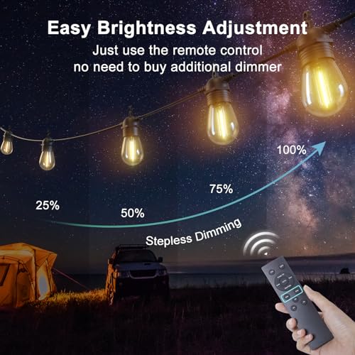Solar Lichterkette außen 15,8 m mit Fernbedienung | IP65, 2700K warmweiß, 4 Lichtmodi und USB-C-Ladefunktion