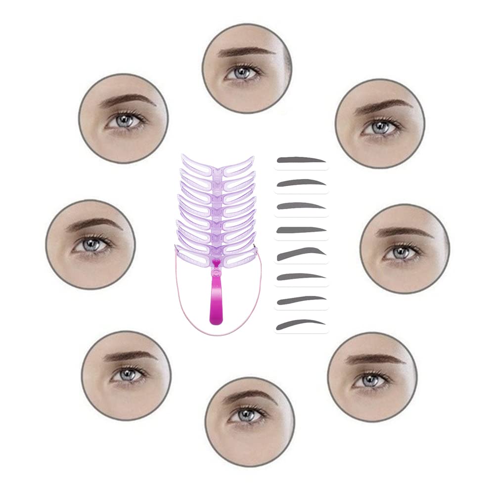 Guide précis pour sourcils | 8 formes pour des contours impeccables | Gain de temps &amp; qualité salon à la maison | Outil de coiffage ergonomique et polyvalent