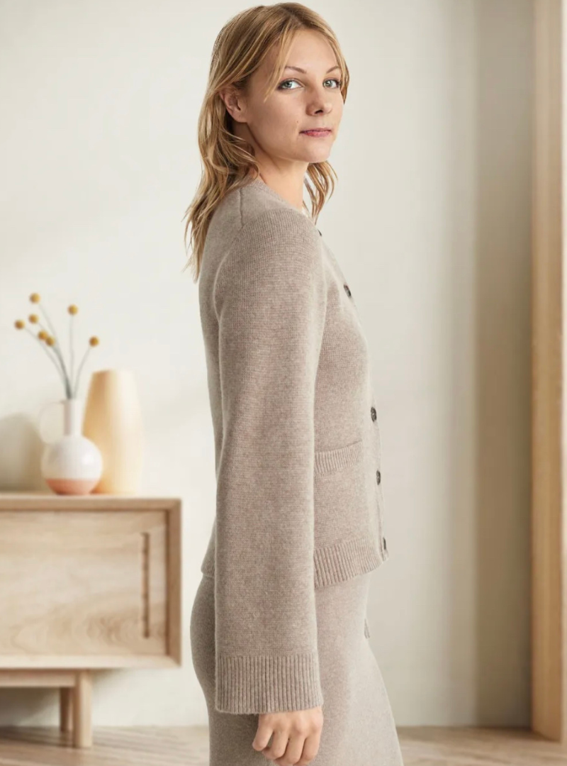 Alice Soft Cardigan with Buttons and Pattern