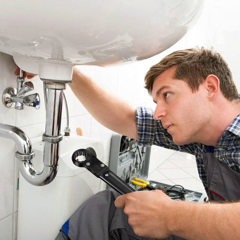 Rohrzangen Set aus Hochkohlenstoffstahl | Verstellbarer Rohrschlüssel &amp; Winkelventilschlüssel | Sanitär Werkzeug Set