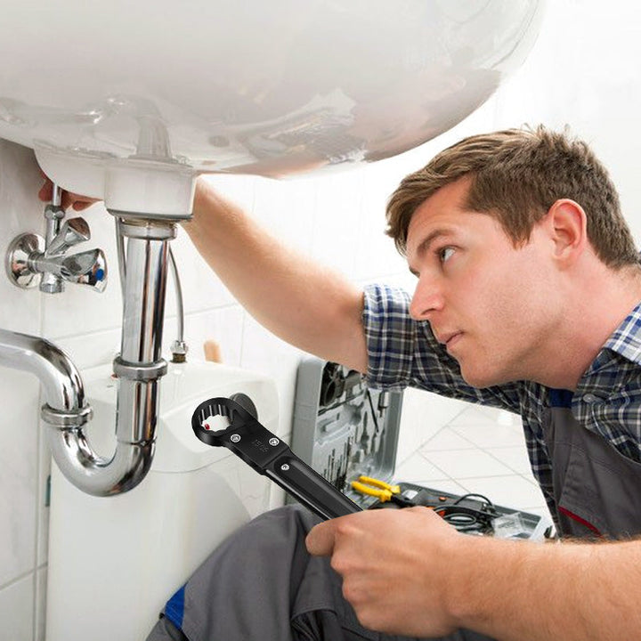 Rohrzangen Set aus Hochkohlenstoffstahl | Verstellbarer Rohrschlüssel &amp; Winkelventilschlüssel | Sanitär Werkzeug Set