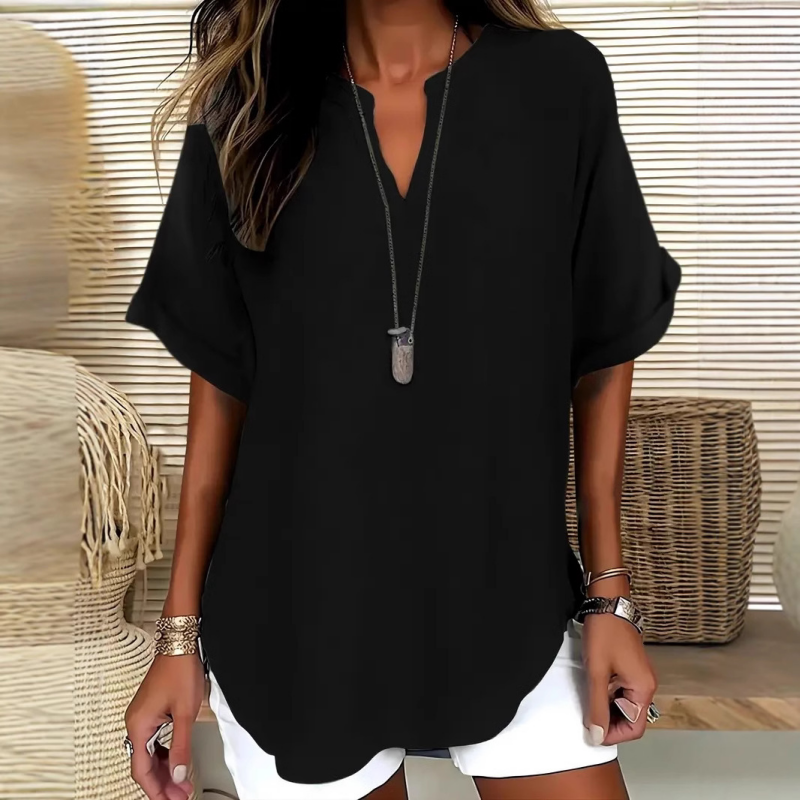 Damenbluse | Leichte atmungsaktive Bluse mit lockerem Schnitt