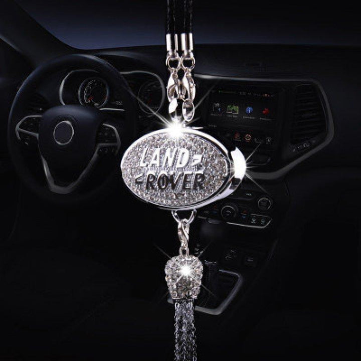 Ciondolo per specchietto retrovisore auto con cristallo | Lega di zinco e strass | Decorazione scintillante con ciondolo profumato, idea regalo