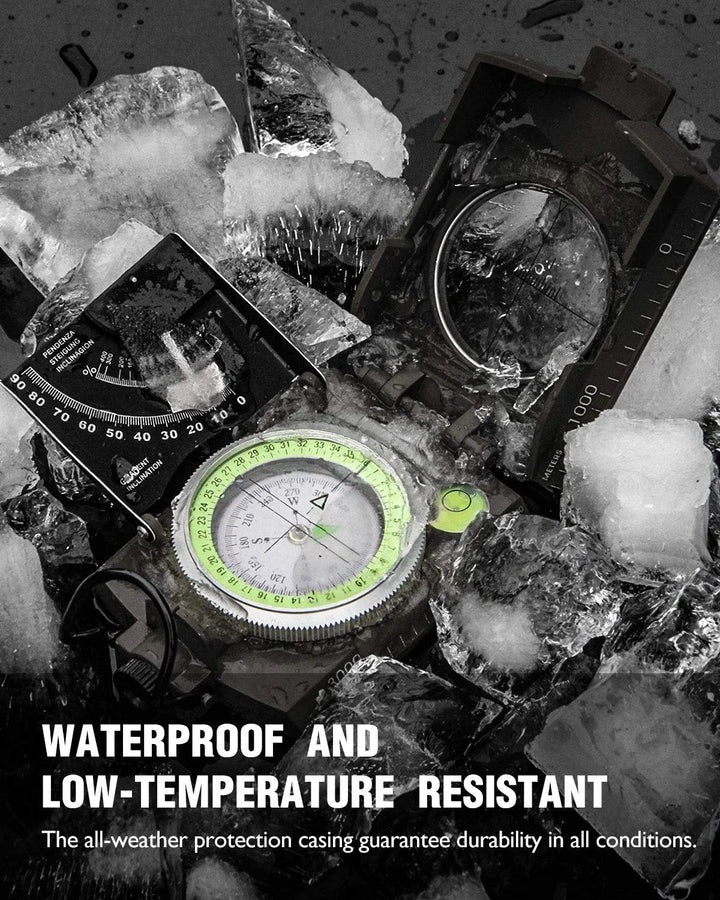 Militär Kompass | Wasserdichter Outdoor-Kompass mit Klinometer für Navigation und Orientierung