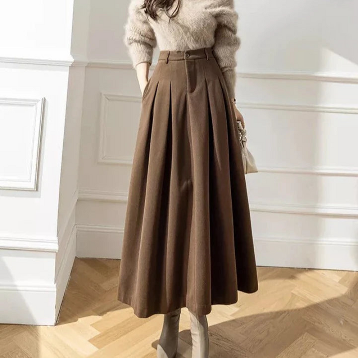 Faltenrock Mit Hoher Taille Für Damen | Lässig