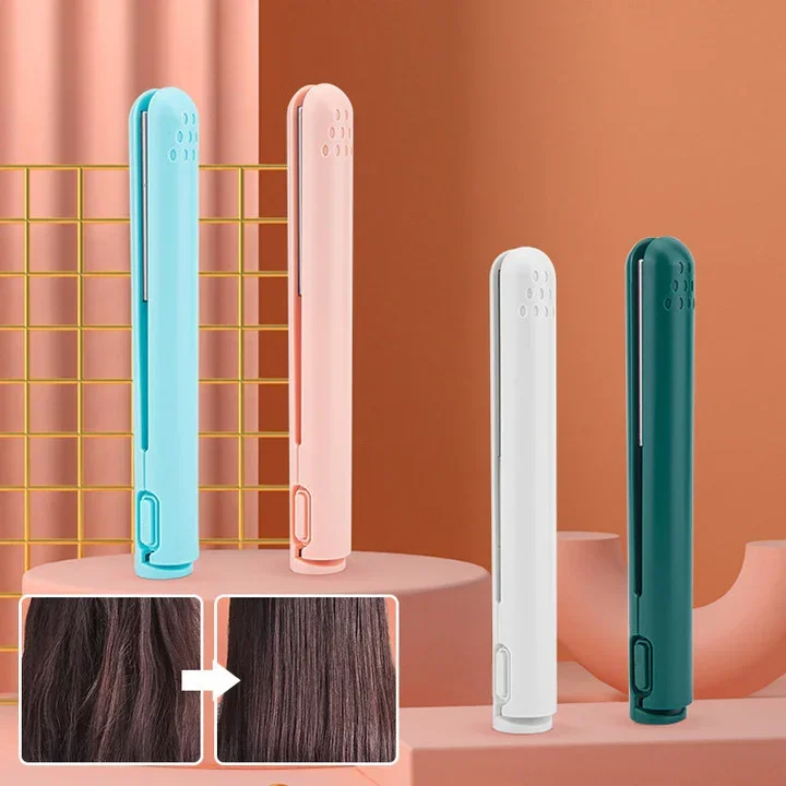 Mini-Lockenstab 2-in-1 für Locken &amp; Glätten | USB-betrieben, 15 mm | Keramikbeschichtung, Anti-Verbrennungsdesign, Reisegröße