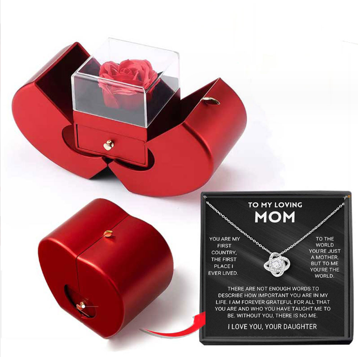Rose Apple Jewelry Box™ | With eternal rose necklace