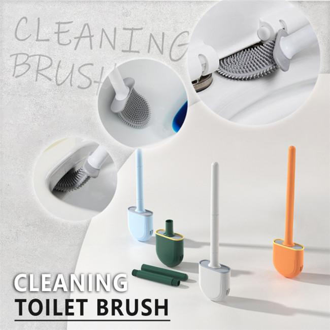 Toilettenbürste aus Silikon mit Wandhalterung – PureScrub Pro | Flex-Kopf für jede Ecke | Schnell trocknend, rutschfester Griff