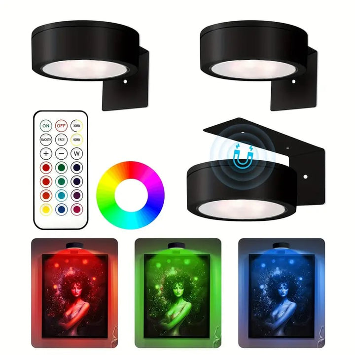 Bilderleuchte | Magnetische LED-Leuchte mit Touch, Fernbedienung und Warm-/Kaltweiß