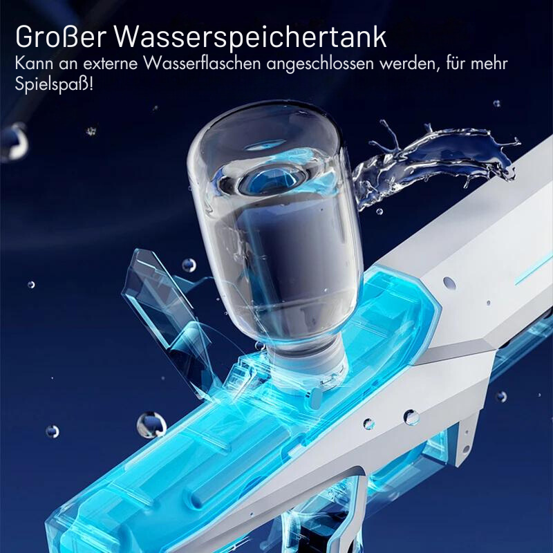 Elektrische Wasserpistole 1 L Tank | Automatisches Sprühen ohne Pumpen | 8–10 m Reichweite | Akku, 43 cm, ABS