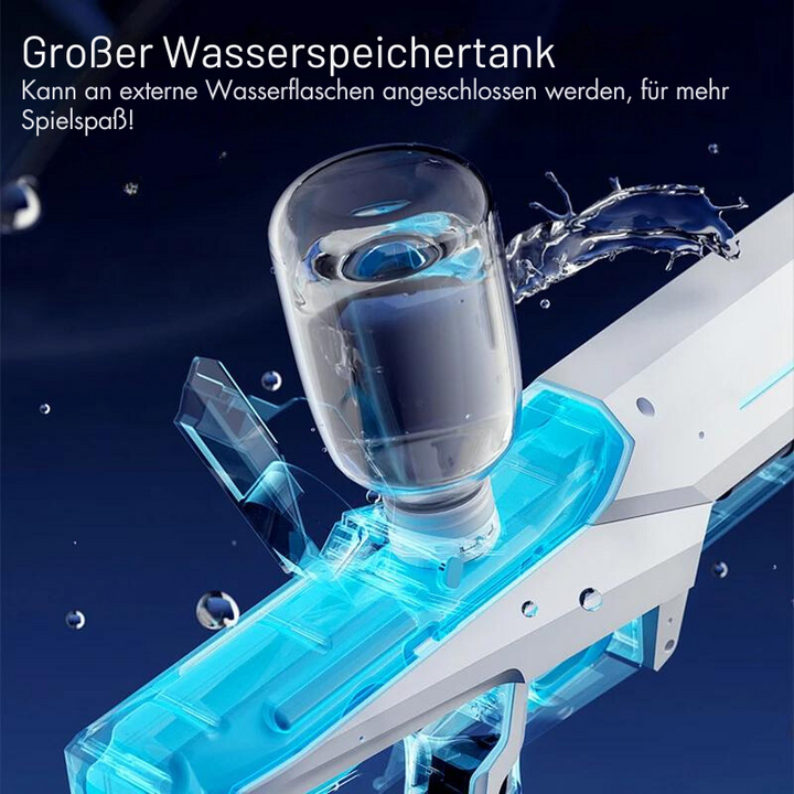 Elektrische Wasserpistole 1 L Tank | Automatisches Sprühen ohne Pumpen | 8–10 m Reichweite | Akku, 43 cm, ABS