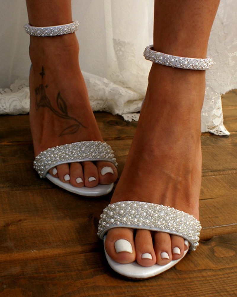 Paola Hochzeitssandalen Damen | Elegant &amp; Bequem | Für Braut &amp; Feste | Verstellbarer Riemen