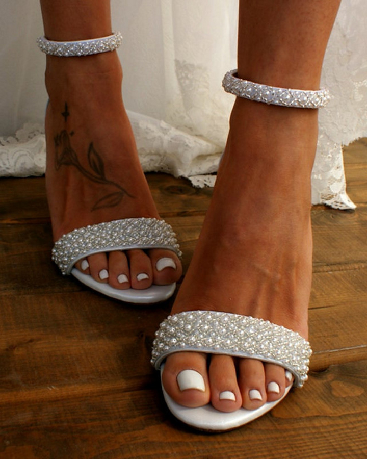 Paola Hochzeitssandalen Damen | Elegant &amp; Bequem | Für Braut &amp; Feste | Verstellbarer Riemen