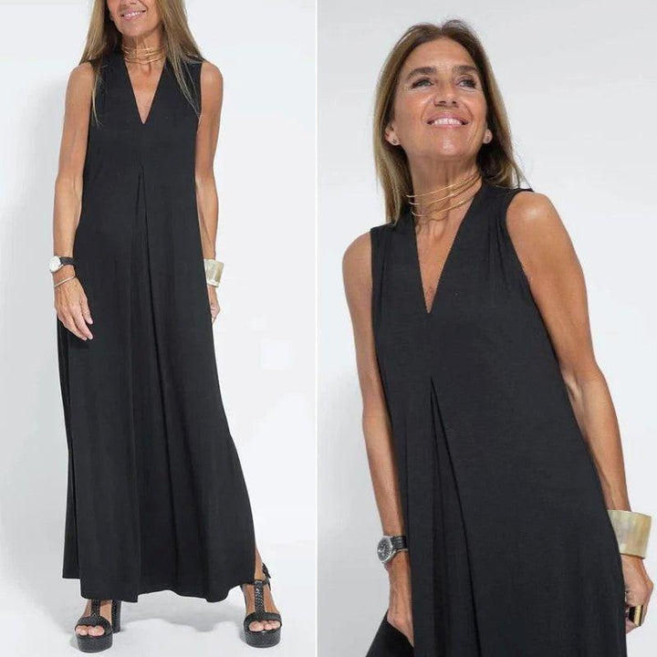 Damen Maxikleid mit V-Ausschnitt &amp; Cardigan | Langärmeliges Kleid für Alltag &amp; besondere Anlässe | Elegant &amp; Bequem