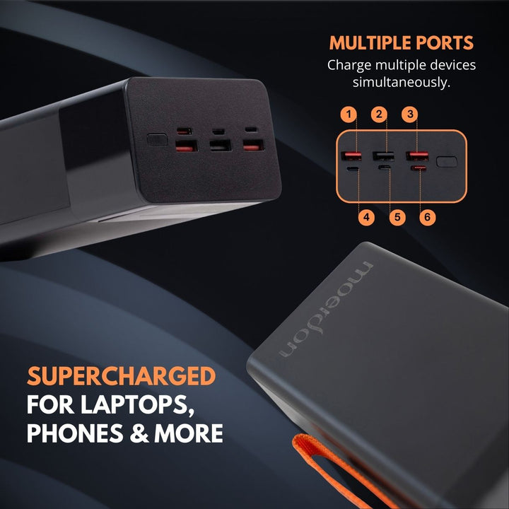 Laptop Powerbank | 40.000 mAh mit 100 W PD Schnellladefunktion für Laptops, Tablets und Smartphones