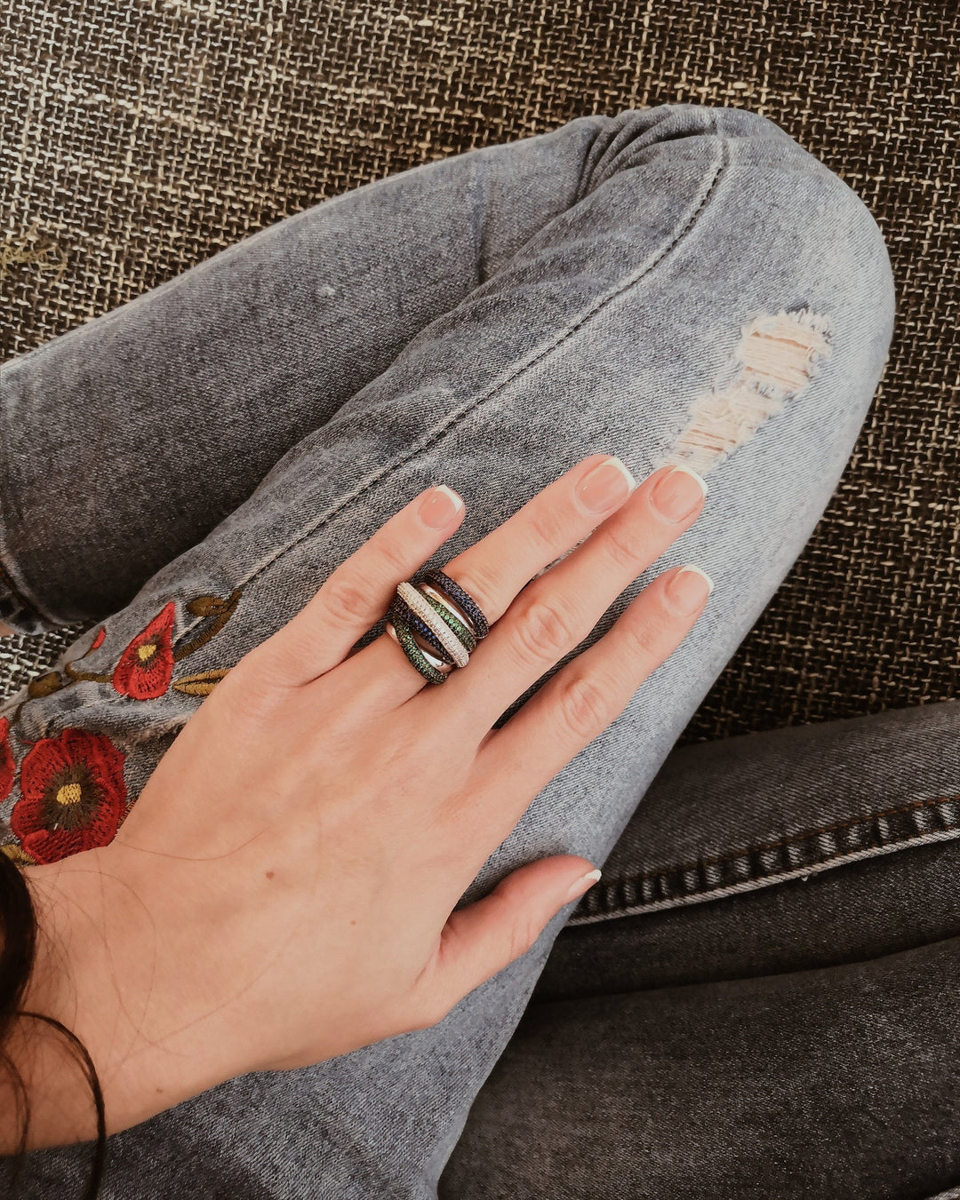 Damen Ring mit Cubic Zirkonia | Eleganter Stapelring im Luxus-Design | Funkelnder Statement- &amp; Verlobungsring