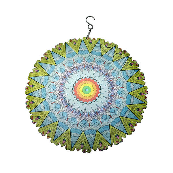 Mandala Windspiel aus Edelstahl | Drehbarer 3D-Windgong für Garten, Balkon &amp; Wohnraum | Rostfrei &amp; wetterfest