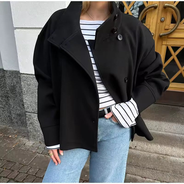 Damen Kurzjacke Elise | Zweireihig &amp; Elegant | Warm &amp; Bequem | Mit Brusttasche &amp; Modernem Schnitt