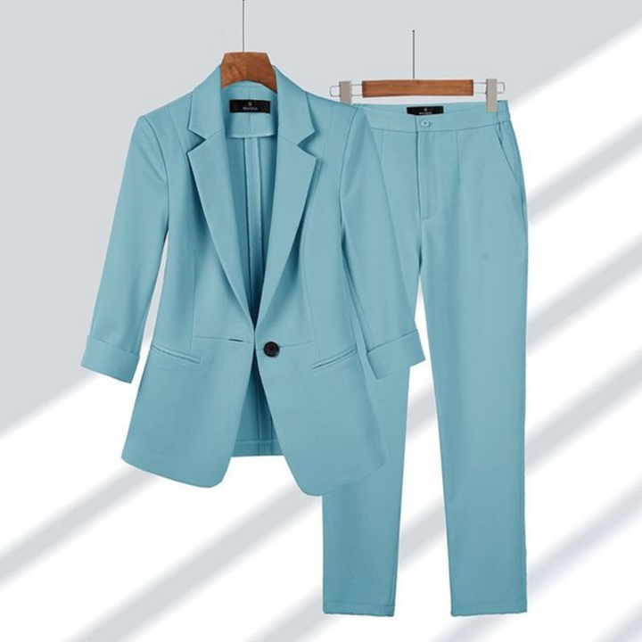 Damen Business Anzug | Zweiteiliges Set mit Blazer &amp; Hose | Elegante Büro Mode für Meetings &amp; Arbeit