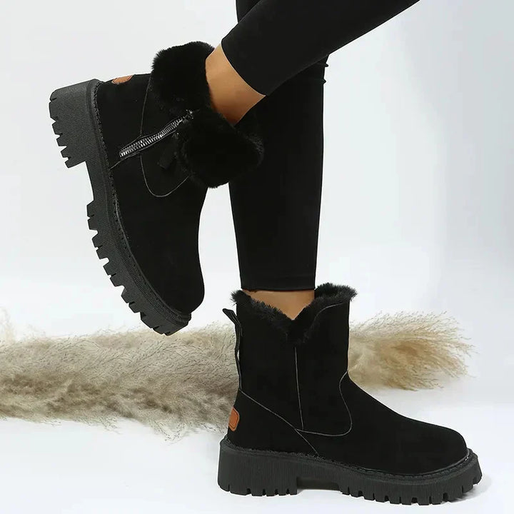 Damen Winterstiefel warm und bequem | Leicht anzuziehende Stiefel mit stützendem Tragegefühl für Alltag und Spaziergänge