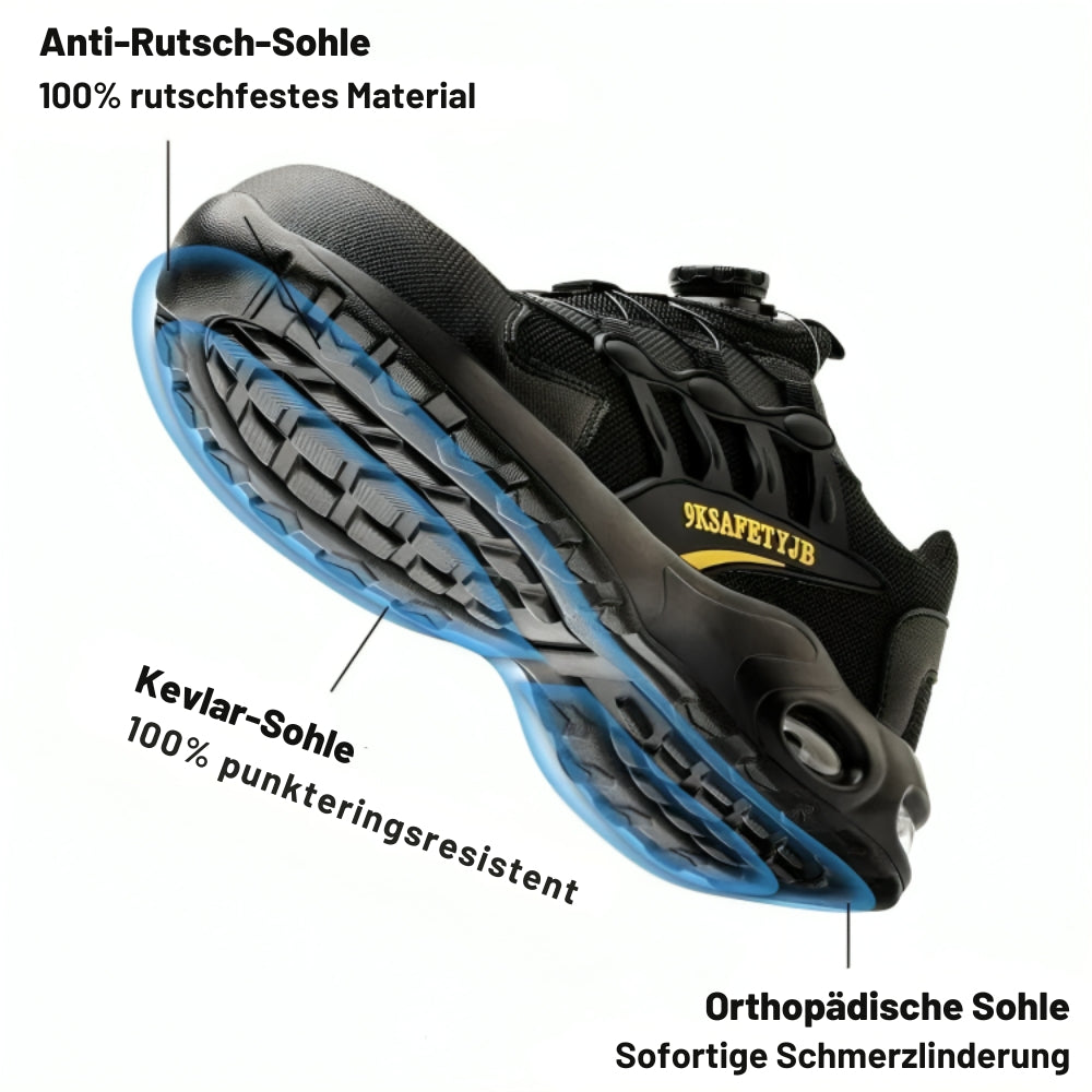 S3 Sicherheitsschuhe mit Stahlkappe &amp; Kevlar-Sohle | Rutschfest, Durchtrittsicher &amp; Wasserabweisend | Leichte Arbeitsschuhe für Herren