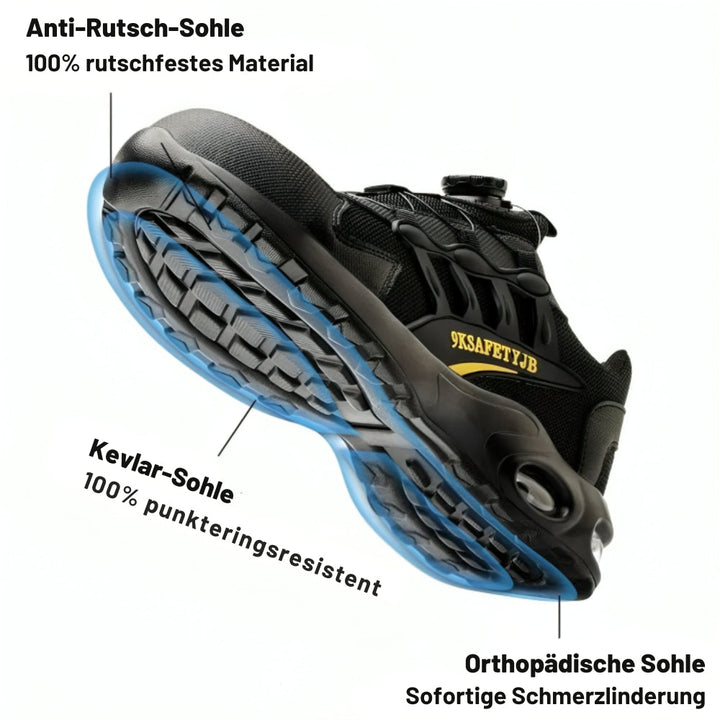 S3 Sicherheitsschuhe mit Stahlkappe &amp; Kevlar-Sohle | Rutschfest, Durchtrittsicher &amp; Wasserabweisend | Leichte Arbeitsschuhe für Herren
