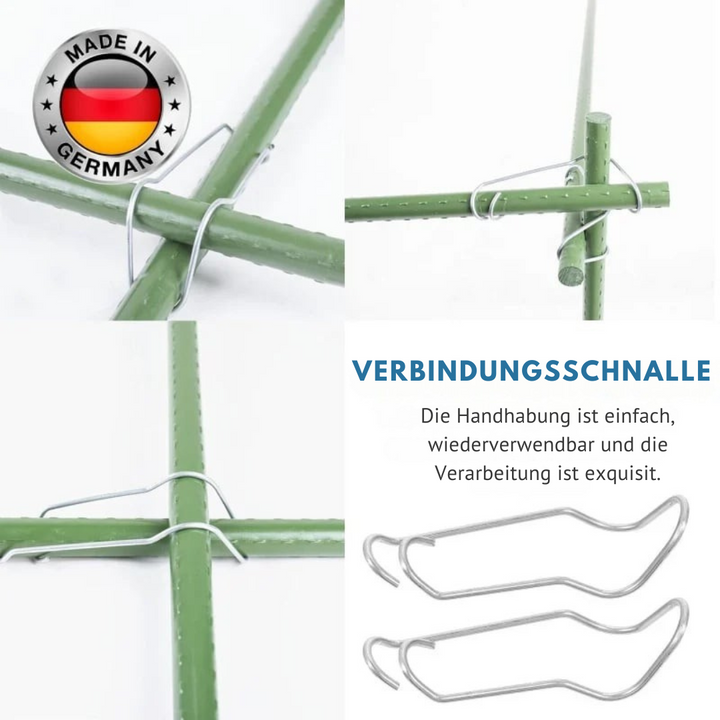 Zaun- &amp; Rohrverbinder Clips aus verzinktem Eisen | Für Gewächshaus, Zaun, Rankhilfe &amp; Spalier | Korrosionsschutz | 11/16/20 mm