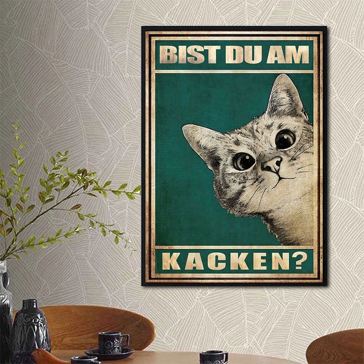 Quadro su tela con gatto divertente | Tela di cotone con inchiostro premium | Elemento decorativo divertente per soggiorno, ufficio e idea regalo