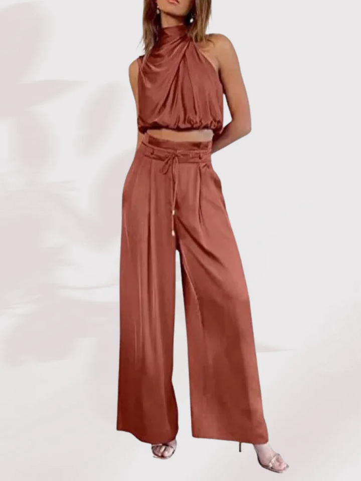 Set estivo da donna | Top senza maniche &amp; pantaloni a gamba larga | Aria e eleganza | Bonnie