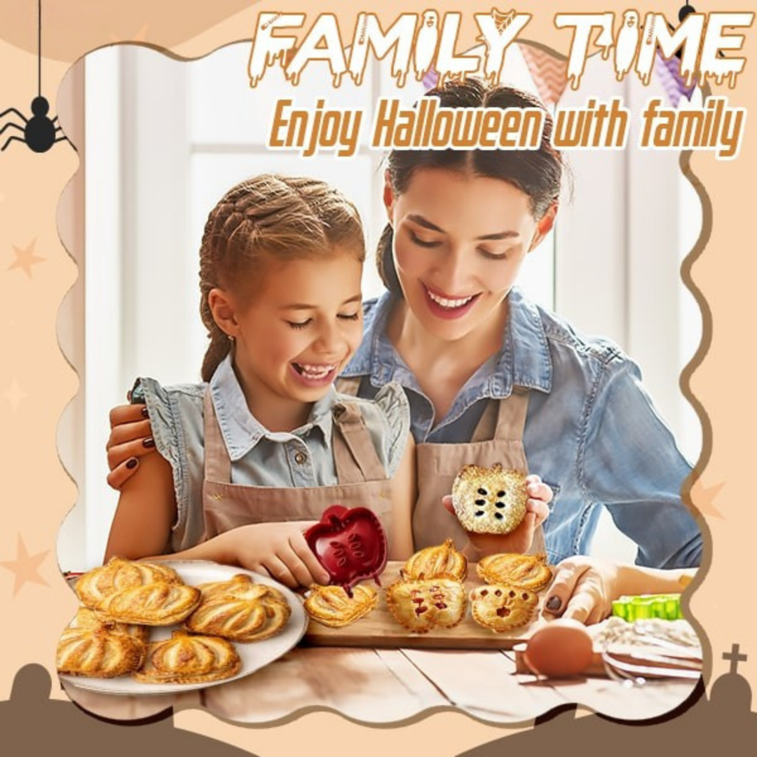 Mini-Pie-Former für Halloween &amp; Herbst | Ausstechen, Füllen &amp; Verschließen in einem Schritt | BPA-freies ABS | Kürbis-, Apfel- &amp; Eichel-Design