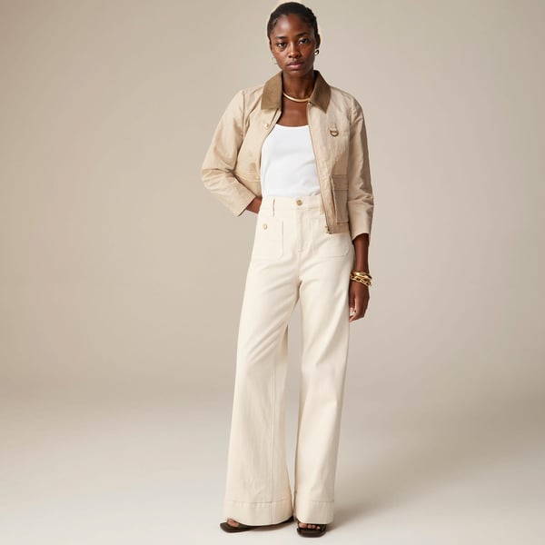 Damen High-Waist Schlaghose aus Stretch-Denim | Figurformend &amp; Beinverlängernd | Weites Bein in Petite, Regular &amp; Tall