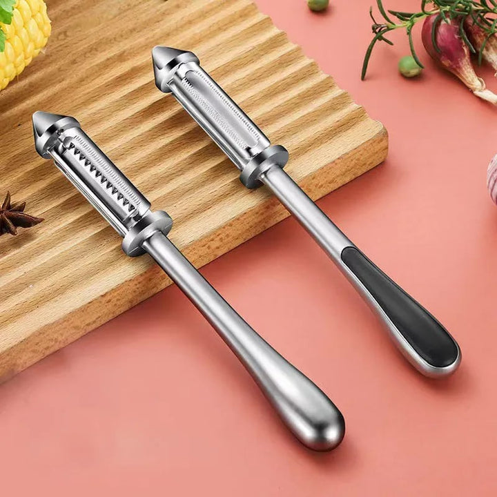 Edelstahl Sparschäler Set | Scharfer Gemüseschäler für Kartoffeln, Obst und Gemüse | Küchenhelfer