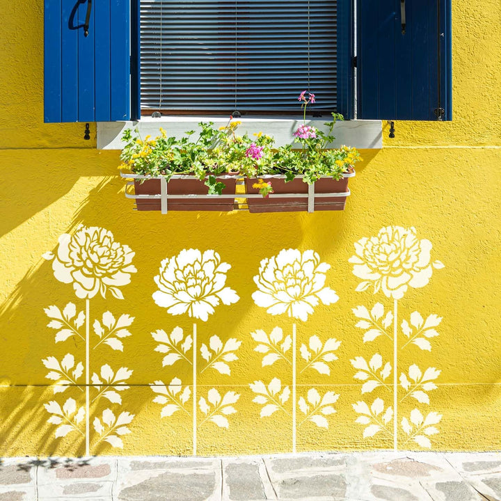 Eptchn Clôture de jardin Grandes pochoirs de fleurs Décoration DIY BloomTrace