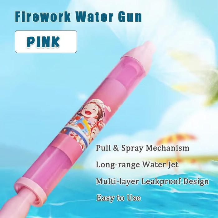 Wasserspritzspielzeug mit Feuerwerks-Effekt | Pump-Design zum Ziehen &amp; Spritzen | Extra großes Wasservolumen | 45 cm | ab 3 Jahren